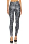 Commando Leder-leggings In Steel Python