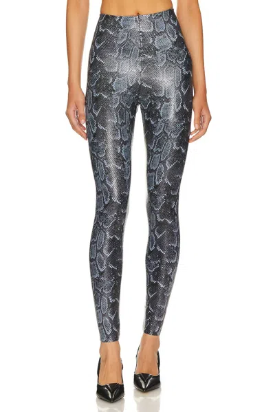 Commando Leder-leggings In Steel Python