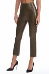 Commando Faux Leather Cropped Flare Leggings In Blue