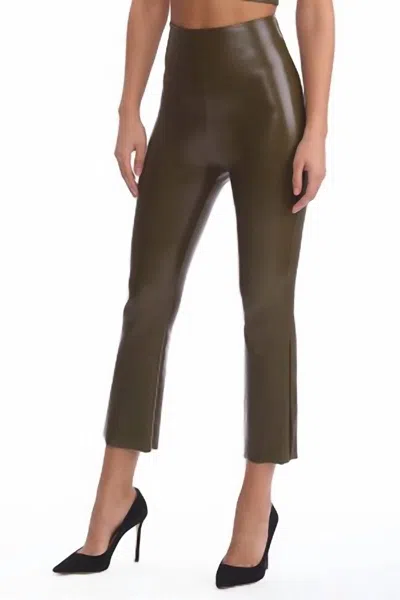 Commando Faux Leather Cropped Flare Leggings In Cadet