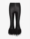 COMMANDO WOMEN'S FAUX LEATHER FEATHER CROP FLARE LEGGING IN BLACK