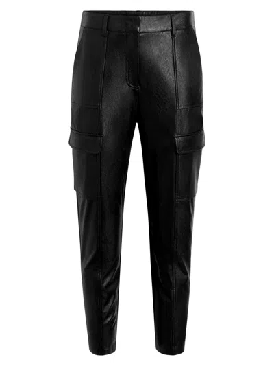 Commando Women's Faux-leather Crop Cargo Pants In Black