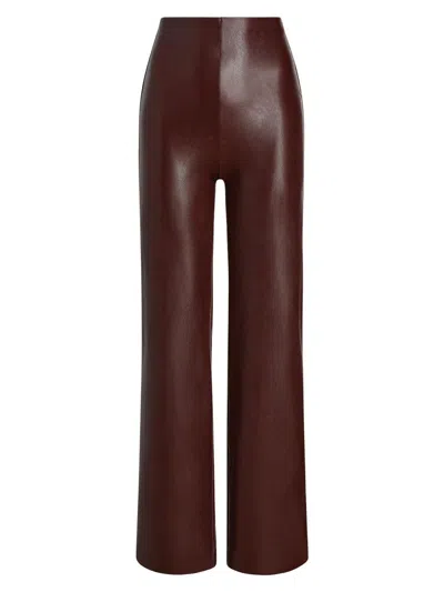 Commando Women's Faux-leather Wide-leg Pants In Burgundy