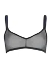 Commando Chic Mesh Triangle Bralette In Black