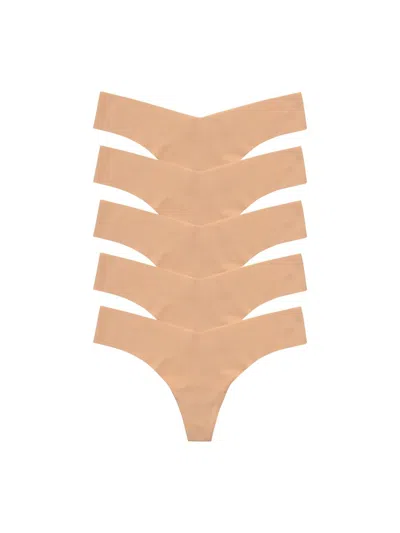 Commando Women's Microfiber 5-pack Thong Set In Nude