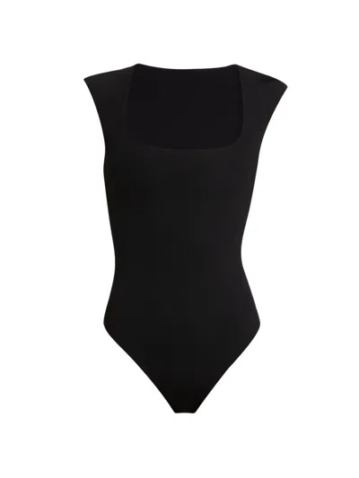 Commando Women's Neoprene Cap-sleeve Bodysuit In Black