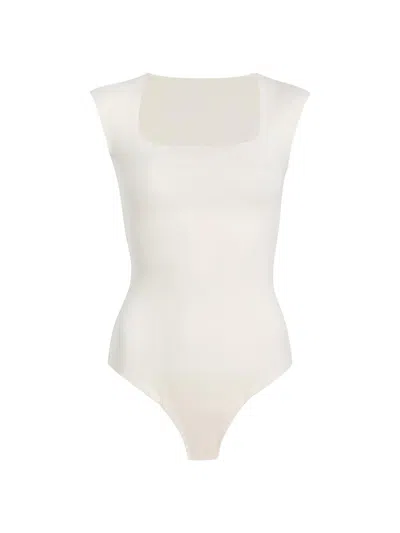Commando Women's Neoprene Cap-sleeve Bodysuit In White