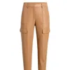 Commando Faux Leather Utility 7/8 Pants In Camel In Beige/black
