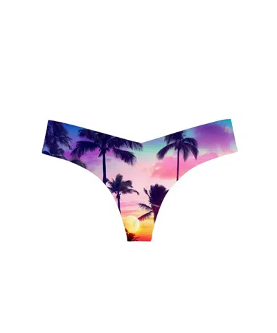 Commando Women's Photo-op Thong Panty In Sunset Palms In Multi