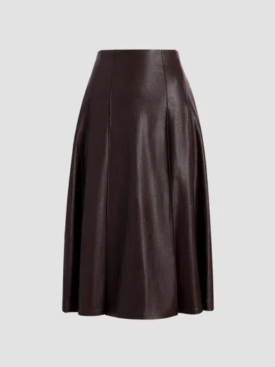 Commando Women's Pleated Faux-leather Midi Skirt In Espresso