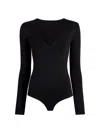 Commando Prima Ballet Deep V Bodysuit In Black