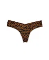 Commando Women's Printed Low Rise Thong In Honey Leopard In Multi