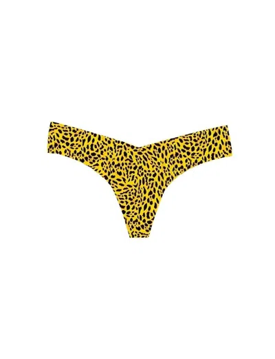Commando Women's Printed Low Rise Thong In Yellow Spots In Multi