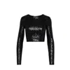 Commando Women's Sequin Crop Top In Black In Black