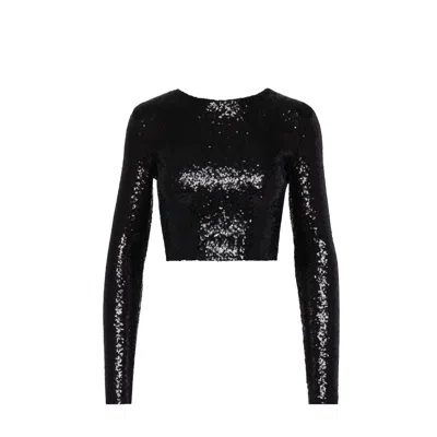 Commando Women's Sequin Crop Top In Black