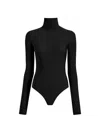 Commando Women's  Butter Turtleneck Bodysuit, Black Bds103 In Animal Print