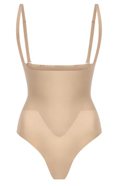 Commando Women's Zone Smoothing Open Bust Bodysuit In Beige