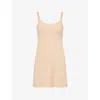 Commando Womens Beige Cami Slip Stretch-woven Mini Dress L/xl In Neutral
