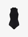 Commando Ballet Seamless Mockneck Thong Bodysuit In Black