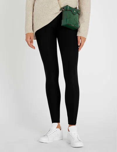 COMMANDO WOMENS BLACK CONTROL STRETCH-JERSEY LEGGINGS,13165550