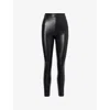 Commando Womens Croc Animal-print Faux Leather Leggings In Black
