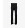 Commando Womens Black Neoprene Split-front Jersey Trousers In Black