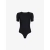 Commando Womens Black Butter™ Short-sleeve Crew Bodysuit Xl In Black