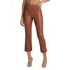 Commando Faux Leather Crop Flare Leggings In Cocoa In Brown