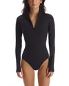 Commando Zippered Bodysuit In Black