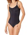 Commando Matte Metallic Cami Bodysuit In Black
