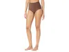 Commando Cotton Blend High Rise Bikini In Brown