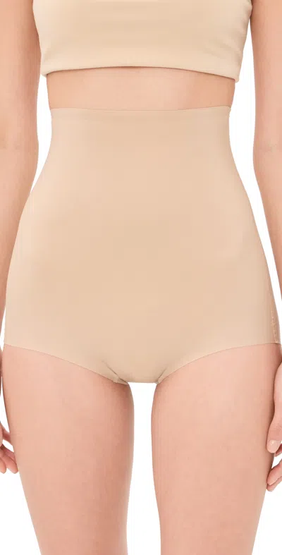 Commando Zone Smoothing High Waisted Briefs Beige In Brown