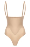Commando Zone Smoothing Open Bust Bodysuit In Beige