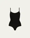 Commando Zone Smoothing Scoop-neck Bodysuit In Black