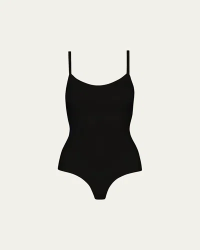 Commando Zone Smoothing Scoop-neck Bodysuit In Black Black