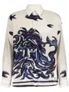 Commas Beige Printed Long Sleeve Shirt In White