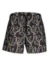 Commas Abstract-pattern Swim Shorts In Black