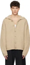 Commas Beige Fisherman Rib Cardigan In Clay