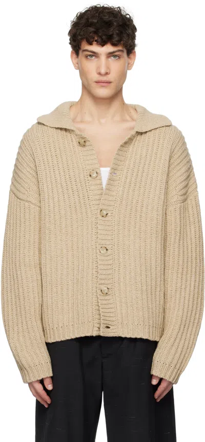 Commas Beige Fisherman Rib Cardigan In Clay