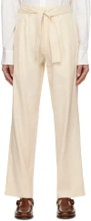 Commas Neutral Tie-waist Tailored Trousers In Cream