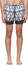 Commas Black & White Ritual Classic Swim Shorts In Cream / Black