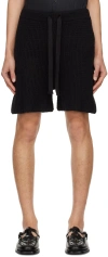 Commas Black Drawstring Shorts In Black