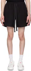 Commas Black Linen Lounge Shorts In Black