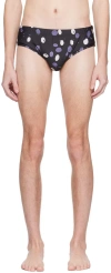 Commas Black Painted Polka Dot Swim Briefs In Black