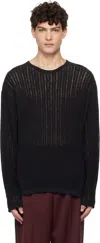 Commas Black Pointelle Knit Sweater In Black
