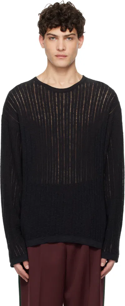 Commas Black Pointelle Knit Sweater