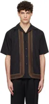 Commas Black Sunwaves Camp Collar Shirt In Black