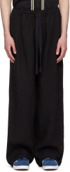 Commas Linen Wide-leg Trousers In Black