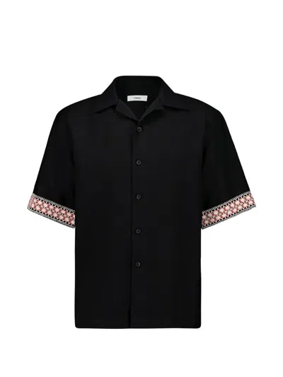 Commas Braided Camp-collar Shirt In Black