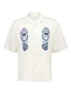 Commas Camp-collar Embroidered Shirt In White